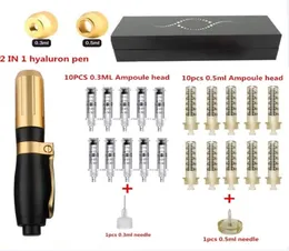 2 IN 1 New High Pressure Hyaluronic Pen 2 in 1 hyaluron Pen For Tattoo Tip hyaluron gun 03ml 05ml head Q05082256318