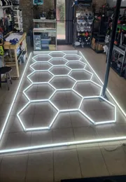 S Honeycomb Lamp Wash Station Decoration Hexagon LED LIGHT FÖR GARAGE WORKSHOP BIL SHOWROOM CAR DETALJER Tak3175314