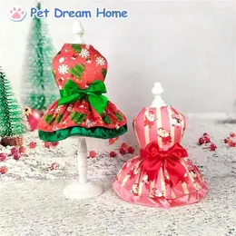 Hundebekleidung auffällige Weihnachtstierkleidung Kleid Doppelschicht festliche Katzenkostüm Urlaub Kleidung