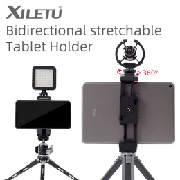 Stands Xiletu XJ17 Adattatore supporto per supporto per tablet per iPad Pro Mini Air 1 2 3 4 Microsoft Surface Live Lecture Tablet Mount Adapter Tripod