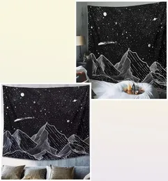 Tapestries Sun Moon Black Tapestry Wall sospeso Ancient Mountain Witchcraft Hippie Carpets5941927