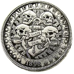 HB24 Hobo Morgan Dollar Skull Skeleton Skeleton Monete Ornamenti di artigianato Brass Accessori per la casa