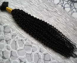 Bulk Afro Kinky Curly Braiding Hair 100 Sem Wet Human Human Bulk para trançar 100g sem trama