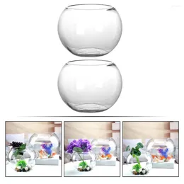 Vasos 2 PCs exibem suporte de micro paisagem estação de propagação de garrafas de vidro redonda redonda DIY Terrarium Suite Moss Recipiente Ecológico Escritório Ecológico