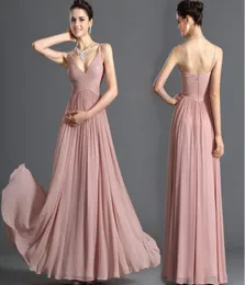 2018 Simple Country Bridesmaid Dress Chill V Neck Ruched A Line Chiffon Boho Beach Wedding Guest Party Gown Evening Prom Dresses U6942897