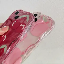 Custodia morbida di ciliegia pesca rosa per Xiaomi Redmi Nota 12 4G 11 10 Pro 11S 12s 8 9 Redmi 13C 12C 9C 9A K40 POCO F3 SILICONE TPU COPERCHIO