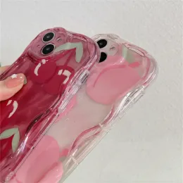 Caixa macia de cereja de pêssego rosa para xiaomi Redmi Nota 12 4g 11 10 Pro 11s 12s 8 9 Redmi 13c 12c 9C 9A K40 POCO F3 Silicone TPU Tampa