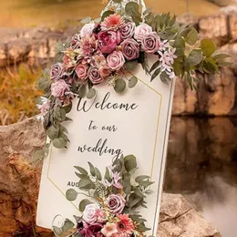 Dekoratif çiçekler düğün kemeri yapay asılı bitkiler çelenk parti dekor kiti deco voiture mariage hoş geldiniz tabela perdeler dekorasyon