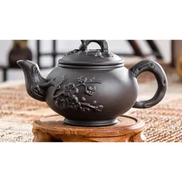 Pote de argila roxa Yixing, pequena capacidade, panela de chá feita à mão, pequeno buraco de bola, panela de chá filtrada