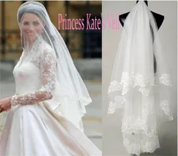 Kate Middleton Wedding Veils Lace Applique Edge na akcesoria w zasilaniu ślubnym Sprzedawanie 6509892