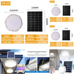 새로운 실내 홈 천장 하우스 IP65 방수 야외 베란다 파워 램프 LED 최고 태양 에너지 내부 조명