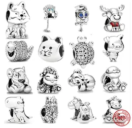 925 Silver Charm Beads Dangle Koala Bruno the Unicorn Rabbit Dog Cat Pig y Llama Beads Fit Charms Bracelet DIY Jewelry Accessories3431686