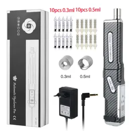 2in1 Auto Electric Hyaluron Pen för 0,3 ml 0,5 ml Ampoule Head Adapter Tips Mesoterapi Gun Beauty Device