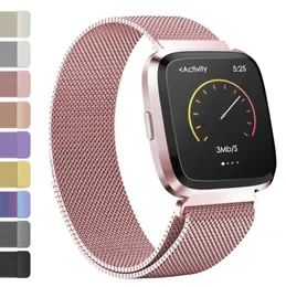 Canda in acciaio inossidabile in metallo cinghia per fitbit versa cinturino milanese Bracciale magnetico Bit Lite Verse 2 Accessori a banda159h9311106