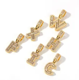 AZ buzlu İngilizce baş harfleri küçük baget harfler kolye kolye halat zincirleri moda hip hop erkek kadınlar Jewelry3679591