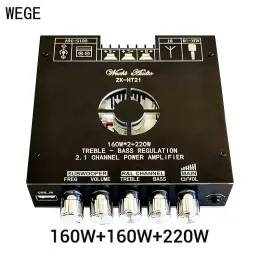 Wzmacniacze Wege ZKHT21 Upgrade 2*160W+220W HiFi audio 2.1 Channel Suboofer BT Power Wamplofier TDA7498E Amp Treble Bass Wuzhi audio