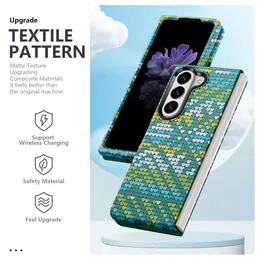 Ultra Slim Textile Texture Folding Screen Phone Case For Samsung Galaxy Z Fold 5 4 3 Frosted Fingerprint Protective Cover