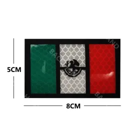 3D Embroidery Badges Mexico Flag Embroidered Patches IR Reflective Mexican Flags Tactical Army Military Emblem Appliques