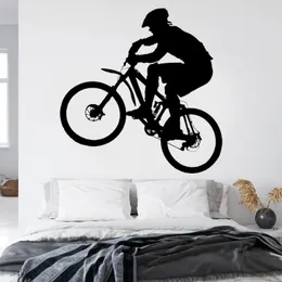 Bicycle BMX Boy Silhouette Bike Wall Sticker Vinyl Home Decor Teens Room Bedroom Cyclist Decal Removable Murals Z338