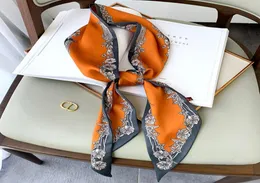 ファッション品質のシルクスカーフの女性の春と夏の尖ったリボン模倣シルク薄い狭いストリップ装飾スカーフTID4761441