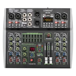 Mixer Amax6 Mini 6 canali Sound mixer Lomeho Bluetooth Console di miscelazione audio 48V 99DSP PC PC PC PC PC PC PCA PROFESSI