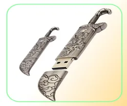 Real Capacity 16GB128GB USB 20 Metal Sword Model Flash Memory Stick Storage Thumb Pen Drive4720060