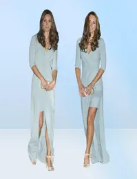 Дженни Пакхэм Кейт Миддлтон небо голубое вечернее платье высокое низкое платье знаменитостей формальное выпускное вечеринка 6871687