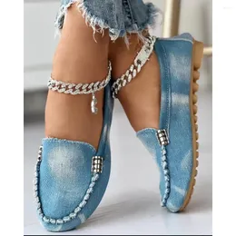 Sıradan ayakkabılar kadınlar dışarı çıkıyor detaylı detay slip-on loafers daireler iş bahar moda yuvarlak ayak parmağı mujer