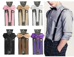 20set novo unissex adulto 3 clipes suspensórios clipon y elástico com gravata borboleta aparelho ajustável presente de casamento de natal