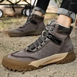 Sapatos casuais masculino mais algodão de veludo botas de algodão ao ar livre para caminhada no deserto de alto cano esportivo de lazer