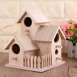 Creative Wooden Bird House Breying Box Box Nest Garden Nest Backyard Balcony Simulazione Simulazione Fence Birdhouse Home Decora 240412