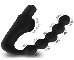 Yutong Silikon 10 prędkości wtyczka analna prostata masażer wibrator wtyczki tyłka 5 koralików zabawki dla kobiety mężczyzn dorosły produkt sklep O8463820