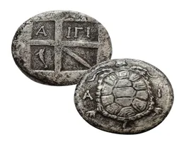 Antike griechische Turtle Silbermünze Aegina Seegelte Badge Römisch -Mythologie -Schnitzersammlung 8128718