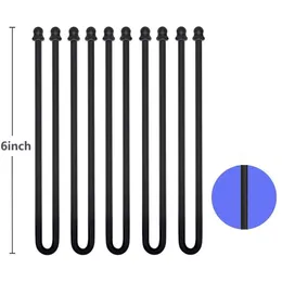 10pcs 3 polegadas Original Silicone-Core de aço reutilizável Torcer tiras de gravata Torda Tirada de cabo Tanche para organizar acessórios (DIA 4mm).