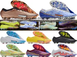 Enviar com as botas de futebol de qualidade da bolsa Zoom zoom Mercurial Vapores 15 Elite AG ACC Knit Mens Cleats CR7 Ronaldo Mbappe ao ar livre TRA3564175