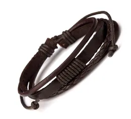 Braccialetti di fascino da uomo della moda MENS Braccialetti fatti a mano Hip Hop Gioielli Punk Pieci di riempimento Bracciale intrecciato Black Brown Designer For6451305