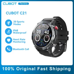 Watches Cubot C21 Smart Watch 1.32 "Skärm 300mAh Battery Bluetooth Ring IP68 Waterproof 20 Sport Modes Fitness Tracker Smartwatch