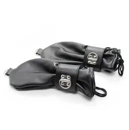 Fashionsoft in pelle pugno guanti guanti con serrature andrings trattenimento manuale di ruolo per animali domestici Fetish costume7518181
