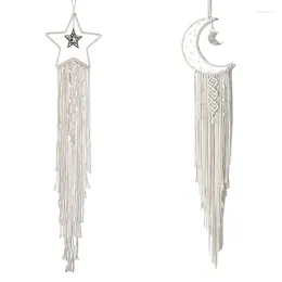 Dekoracyjne figurki SV-moon gwiazda Dream Catcher Decor na dom Wedding Dzieci Dekoracja prezentu dla dzieci sypialnia i LED Light String 2 sztuki