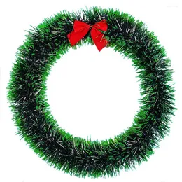 Flores decorativas grinaldas de Natal com arco vermelho 25/30cm Garland pendurada Durável Tinsel Wreaths Artesanato Ano Festive Party Decoration