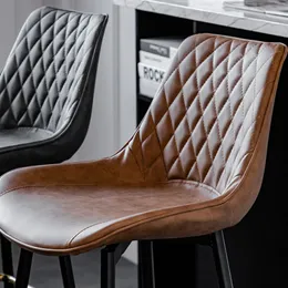 Sgabello da bar designer impermeabile moderno semplice posteriore sedia nordica minimalista pelle nera comoda taburete mobili