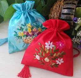 Ship 20pcs Handmade High quality 1317cm 1721cm Embroider Brocade Brocart Bag Jewelry Bags Candy Beads Bags Wedding Party Gi5471784