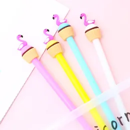 Stifte 36pcs coole Flamingo Pens Kawaii Gel Stift Schreiben blauer Tinte süßes Briefpapier lustiger Rollerball -Kugelkopf zurück in die Schule Zeug