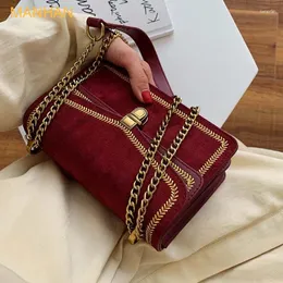 Bag Manhan Scrub Sacos de couro para mulheres 2024 Chain ombro simples Lady Viaje Bolsas de luxo e bolsas