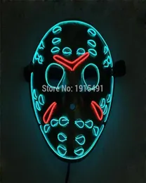 W piątek 13. Kapituły LED LID LIFE UP Figur Mask Muzyka Aktywna el fluorescencyjna horror maska ​​hokeja na imprezie T2009078884862