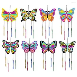 Dekorativa figurer Färgglada DIY Butterfly Wind Chime Craft Set For Kids Arts Crafts Garden Decor Chimes Outdoor Living Hanging Decorations