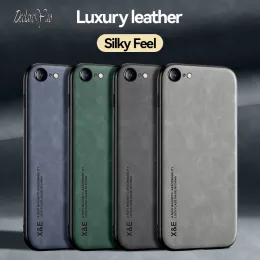 DECLAREAYO Original Suede Fluff Magnet Phone Case لـ Apple iPhone SE 3 2 SE3 SE3 2022 2020 8 7 Plus Cover Skin Leather