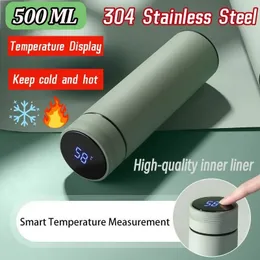 Temperatura inteligente Exibir caneca térmica 304 Aço inoxidável garrafa térmica de preservação de calor longa