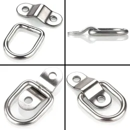 2Pcs Goods Tie Down Surface Mount D-Ring Rivet Clip Retaining Ring Trailer Lorry Truck Truck Horsebox Marine Rope Car Fastener