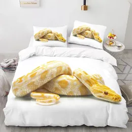 Set di biancheria da letto Copertura del piumino in stile europeo set di motivi Python dorato 220x240 con federa per consigliare tessili per la casa